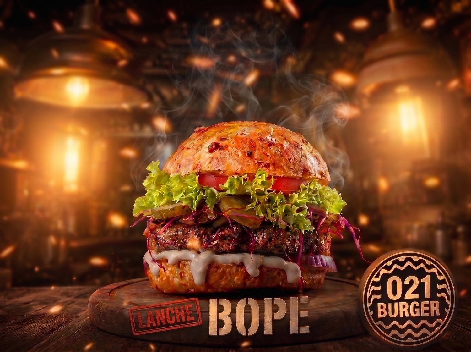 Poster gastronómico 021 Burger — Lanche BOPE